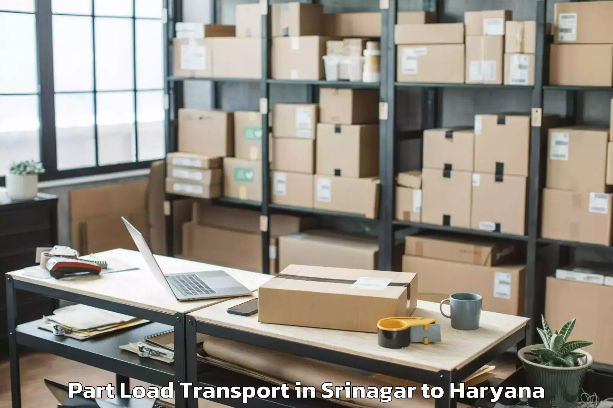 Book Srinagar to Gurugram Part Load Transport Online